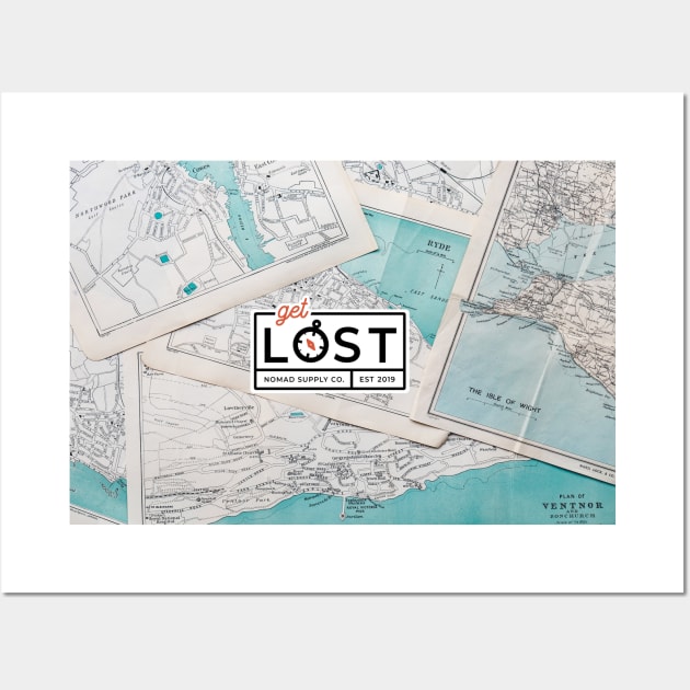 Get Lost Adventure Compass Map Wall Art by CloudWalkerDesigns